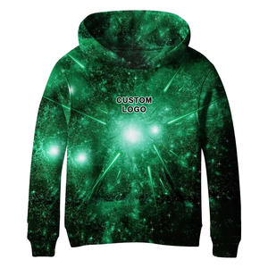 Sudadera con Capucha Personalizada con Logotipo Verde, Sudadera Informal de Corte Regular para Hombre, Ropa de Otoño, Diseño Frontal Estampado por Sublimación - Product Image 1