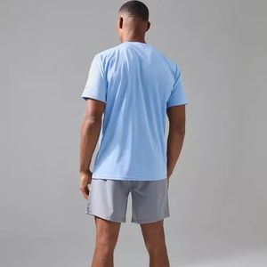 เสื้อยืดคอกลมทรงปกติสำหรับผู้ชาย ผ้าถักเนื้อหนาคุณภาพสูง พิมพ์โลโก้ตามสั่ง ผ้าฝ้าย 100% ระบายอากาศได้ดี - Product Image 6