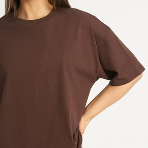Camisetas Extra Grandes para Mujer, Venta Caliente, Diseño Personalizado, Cuello Redondo, Manga Corta, 220g, 100% Algodón, Diseño Original - Product Image 5