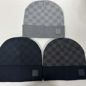 High Quality Winter <b>Wool</b> <b>Beanie</b> <b>Hat</b> Plaid Letter Design Unisex Outdoor Warm Knitted Cap Fashionable Jacquard <b>Beanie</b> for Beach - Product Image 3