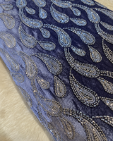 Tissu brodé perlé pour la couture nuptiale, dentelle perlée en maille, textile en gros pour les marques de vêtements, importateurs de mode, commerce