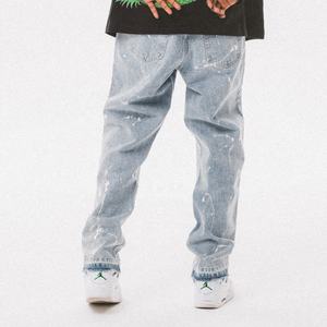 Pantalones vaqueros de mezclilla personalizados al por mayor, de corte ajustado y pintados a mano para hombre, cómodos y transpirables - Product Image 5