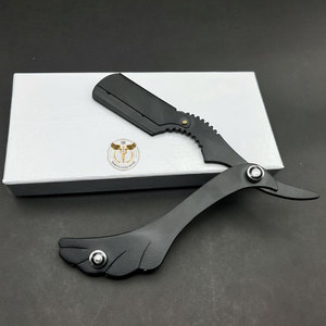 Navaja de Afeitar Recta Plegable de Acero Inoxidable de la Mejor Calidad, Navaja de Afeitar Profesional para Barbería, Herramienta de Corte de Cabello para Salón - Product Image 2