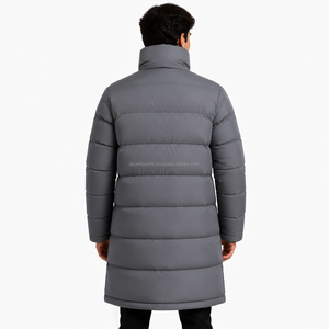 Manteau matelassé mi-long pour homme, veste d'hiver à col montant, rembourrage thermique, tenue décontractée d'extérieur, commande en gros, fabricant - Product Image 2