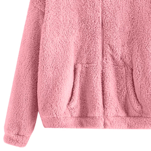 Unisex Men Women <b>Sherpa</b> <b>Fleece</b> Hoodie Wholesale Warm Soft Winter Plush Zipper Hooded Sweatshirt Custom Casual Streetwear Style - Product Image 6
