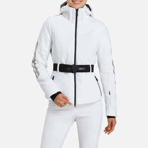 Chaqueta de Esquí para Mujer, Ropa Exterior para Snowboard, Blanca, con Capucha, Transpirable, Impermeable, Cortavientos, con Botones, Ligera, Abrigo Térmico de Invierno - Product Image 4