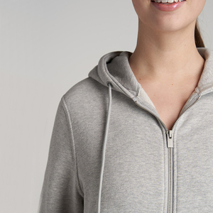 Conjunto de 2 piezas de ropa de invierno más vendido: Sudadera con capucha de manga larga de color liso con cremallera y pantalones cortos casuales para mujer con MOQ bajo - Product Image 6
