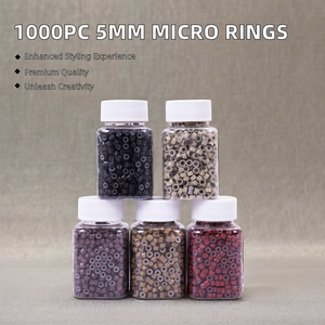 Hair Extensions Micro Rings Links <b>Beads</b> for I Tip and Stick Tip Extensions - Product Image 5