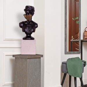 Escultura Moderna de Busto de Diosa Griega, Estatua de Venus de Resina Negra con Máscara Dorada, Decoración Nórdica Minimalista para el Hogar, Estética de Lujo - Product Image 3