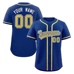 Dernier modèle de maillot de baseball personnalisé de qualité supérieure, écologique, rayé blanc et bleu, broderie unisexe, pour adolescents, maillot de softball court - Product Image 4