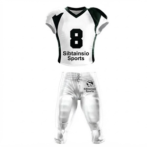 White Black Heat-Transfer Printed Football Jersey <b>Padded</b> <b>Pants</b> Set Two Color Sportswear Team Kit Personalized Unisex Adult 100% - Product Image 2