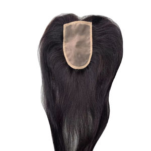 Topper de cheveux humains 2x5 en dentelle pour femmes - Cheveux indiens Remy naturels, ondulations Water Wave et Deep Wave Taz Hair BD - Product Image 1