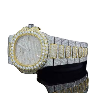 Montre à diamant Moissanite numérique de luxe à quartz, mode classique, lunette unisexe en acier inoxydable - Product Image 3