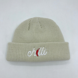 Bonnet en tricot unisexe en acrylique pour l'hiver avec visage souriant brodé - Product Image 6