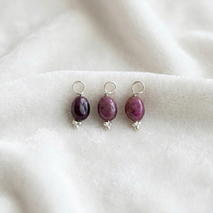 จี้พลอยทับทิมธรรมชาติสีแดง ประดับด้วยลวดเงิน ชุบเงิน สำหรับผู้หญิง - Product Image 1
