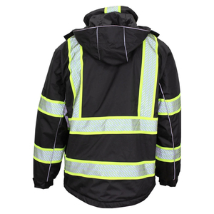 Customise Outdoor Class 2 Waterproof Polyester <b>Work</b> Safety Jacket Uniform Hooded <b>Jumper</b> High Visibility Reflective Stripes - Product Image 2