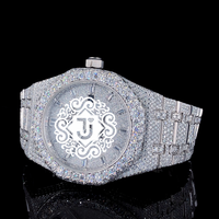 Montre Iced Out en or rose, qualité excellente, luxe avec finition élégante pour les fêtes, montre mécanique en métal avec diamants ETA, unisexe, ronde