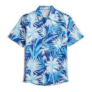 Polo décontracté pour homme à manches courtes, col montant, imprimé ethnique, respirant, tricoté, 100 % polyester, idéal printemps-été - Product Image 1