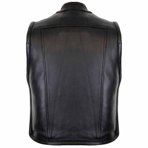 Chaleco de Motociclista de Cuero Genuino para Hombre, Estilo Biker, Transpirable, con Cierre de Cremallera, Sin Mangas, Servicio Personalizado OEM - Product Image 2