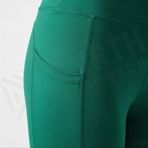 Leggings Verdes de Cintura Alta, Largos, Sin Costuras, Elásticos, Transpirables, Deportivos, Pantalones de Yoga para Mujer, Tejidos con Spandex y Nailon - Product Image 5