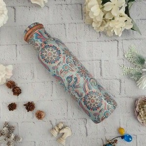 Ayurvedic Pure Copper Water <b>Bottle</b> Leak Proof Lid Reusable Eco Friendly Drinking <b>Flask</b> 1 Liter Premium Quality <b>Bottle</b> - Product Image 6