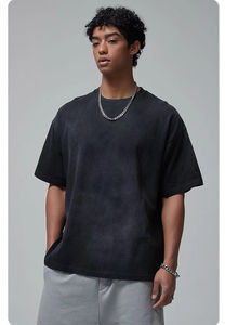 Ensemble 2 pièces d'été pour homme : survêtement streetwear vintage délavé à l'acide et t-shirt déchiré imprimé sérigraphié, fabriqué sur mesure - Product Image 4