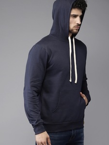 Sudadera con Capucha Azul Marino para Hombre, Corte Regular, Informal, de Algodón Tejido, con Bolsillo, para Otoño - Product Image 2