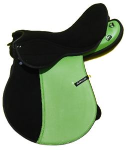 Sillín de resistencia de caballo sintético de estado cómodo, árbol de plástico irrompible, herrajes niquelados, ecuestre inglés, todo - Product Image 4