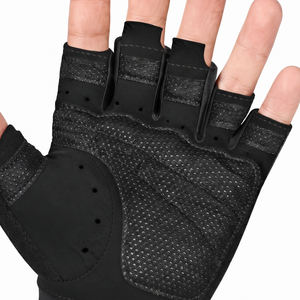 Guantes Deportivos Unisex de Medio Dedo, Transpirables, con Palma de Cuero, para Levantamiento de Pesas, Entrenamiento en Gimnasio, con Soporte de Muñeca con Cierre de Velcro - Product Image 4