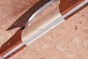 Cuchillo de Cocina Tipo Hacha de Acero de Damasco Hecho a Mano con Mango de Madera de Palisandro de Color Personalizado para Cortar Verduras y Carne - Product Image 1