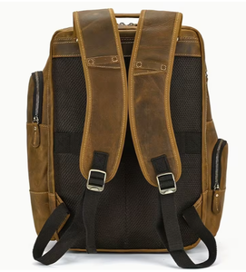 Mochila de Cuero Crazy Horse Vintage, Gran Capacidad, Impermeable, para Portátil, con Cierre, para Viajes y Negocios, para Hombre - Product Image 5