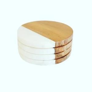 Posavasos Cuadrado de Mármol de Lujo, Tapete de Mesa de Piedra Pulida Marrón para Eventos y Fiestas de Cócteles, Decoración Artesanal para Mesa - Product Image 4