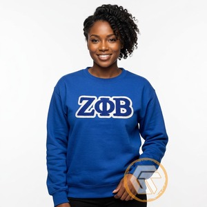 เสื้อพูลโอเวอร์ผ้าฟลีซคอวีสำหรับผู้หญิง Zeta Phi Beta แบบเรียบสีพื้น ปักลายตามสั่ง ขายส่ง ป้องกันรอยยับ แห้งเร็ว สำหรับฤดูหนาว - Product Image 3