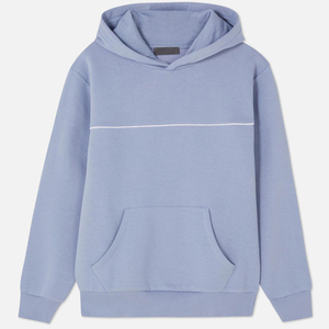 ชุดเสื้อสเวตเตอร์มีฮู้ดผู้ชาย สีพื้น ผ้าเฟรนช์เทอร์รี่ สวมใส่สบายๆ สำหรับฤดูใบไม้ร่วง สีฟ้าอ่อน - Product Image 4