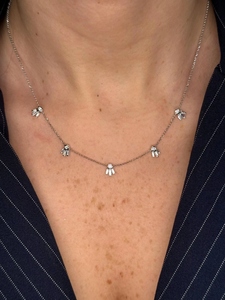Collier en diamant de laboratoire certifié IGI 0,80 ct, taille baguette, halo, chaîne droite, plaqué or massif, argent 925, pour femme - Product Image 1
