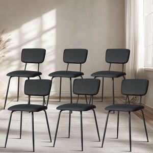 6 Sedie da Pranzo Moderne Nere Imbottite per Cucina, Bar, Ufficio - Product Image 4