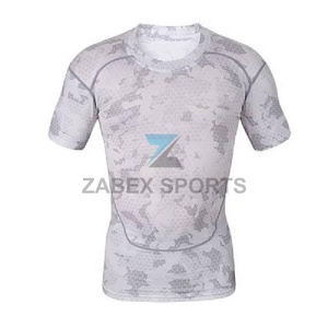 ZABEX SPORTS Rashguard extensible sur mesure pour MMA et BJJ, design personnalisé, ajusté, manches courtes pour homme, idéal pour la pêche - Product Image 1