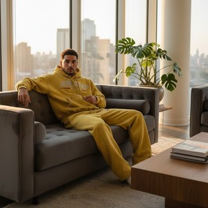 Conjunto de 2 Piezas de Sudadera con Capucha y Pantalones Deportivos de Estilo Urbano Vintage Personalizados, Lavados al Ácido, 100% Algodón, con Pedrería, para Hombre - Product Image 6