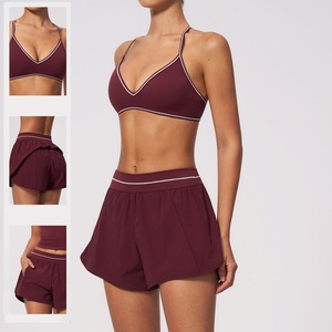 Vêtements de sport, vêtements de yoga, ensemble soutien-gorge et short, séchage rapide, respirant, ensembles de fitness pour femmes - Product Image 1