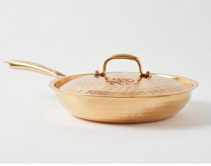 Modern Copper Sauce <b>Pan</b> With Lid Handmade Vintage Style Metal <b>Pot</b> For Kitchen Use Gas Use <b>And</b> Induction Cooker - Product Image 1