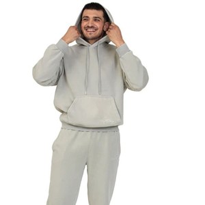 Men's Plain Tracksuit Set Custom Printed Breathable Quick Dry 100% Polyester Hoodie Sweatpants High Quality Sportswear OEM ODM - Product Image 2