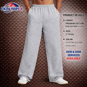 Pantalon de jogging large personnalisé pour homme, imprimé par transfert thermique, en tissu Oxford 100 % coton, taille élastique, taille mi-haute, coupe oversize - Product Image 1