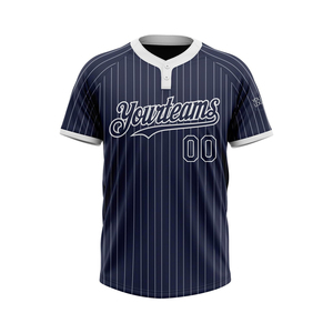 Maillot de baseball en polyester pour homme, bleu marine et or, manches courtes, 2 boutons sur le devant, sublimé, coupe régulière, taille plus - Product Image 5