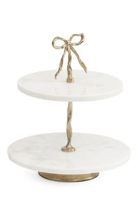 Support à deux niveaux en métal noir pour la présentation de desserts, fruits et cupcakes, et la décoration de table. - Product Image 2