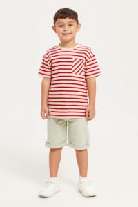 T-shirt en coton personnalisé de haute qualité 200 g/m² avec impression sérigraphiée sur le devant et logo personnalisé pour enfants garçons, manches courtes, coupe classique - Product Image 2