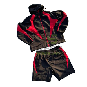 Conjunto de Chaqueta y Pantalones Cortavientos para Hombre, Ligero, Resistente al Viento e Impermeable, Ropa Deportiva para Exteriores, 100% Poliéster - Product Image 1