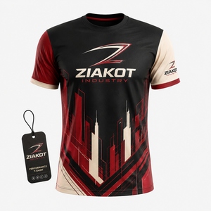 ZIAKOT industry New design Men's Custom Aqua Pink-Black Performance <b>T</b>-<b>Shirt</b> - Product Image 2