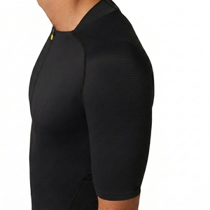 Men's Black <b>Cycling</b> Jersey With Zip Front And Matching <b>Shorts</b> Set - Product Image 5