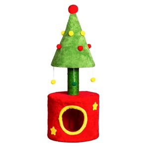 Simpatico Tiragraffi per Gatti da 30 Pollici con Palline Rosse Pendenti, Include Cuccia per Gatti, per Gattini da Interno, Piccolo Albero per Gatti con Palo in Sisal - Product Image 1