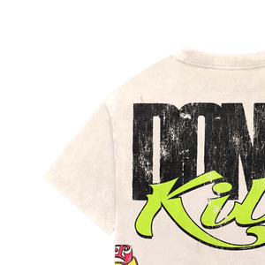 T-shirt court oversize « Don't Kill My Vibe » pour homme, streetwear, col rond, manches courtes, imprimé, jersey de coton blanc - Product Image 3